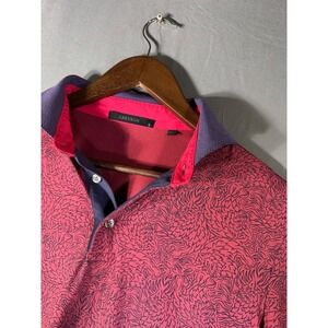 GREYSON Men's Red Floral Print Short Sleeve Polo Shirt Size S Golf Casual